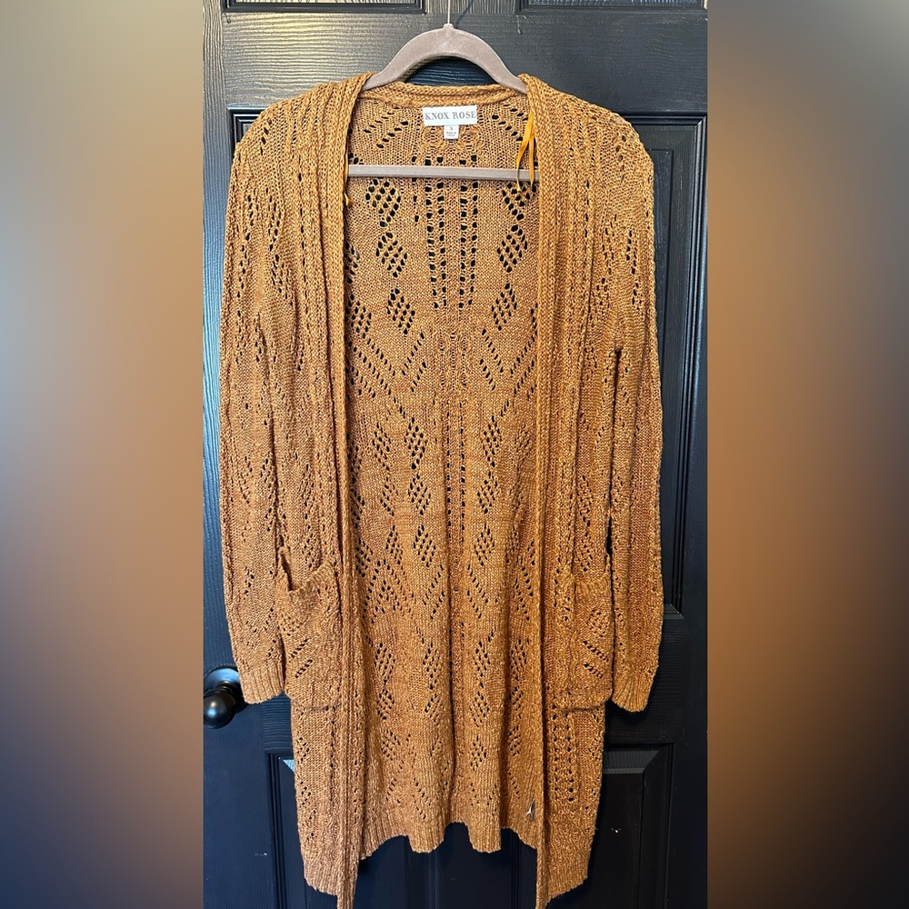 Knox Rose burnt orange knee length cardigan